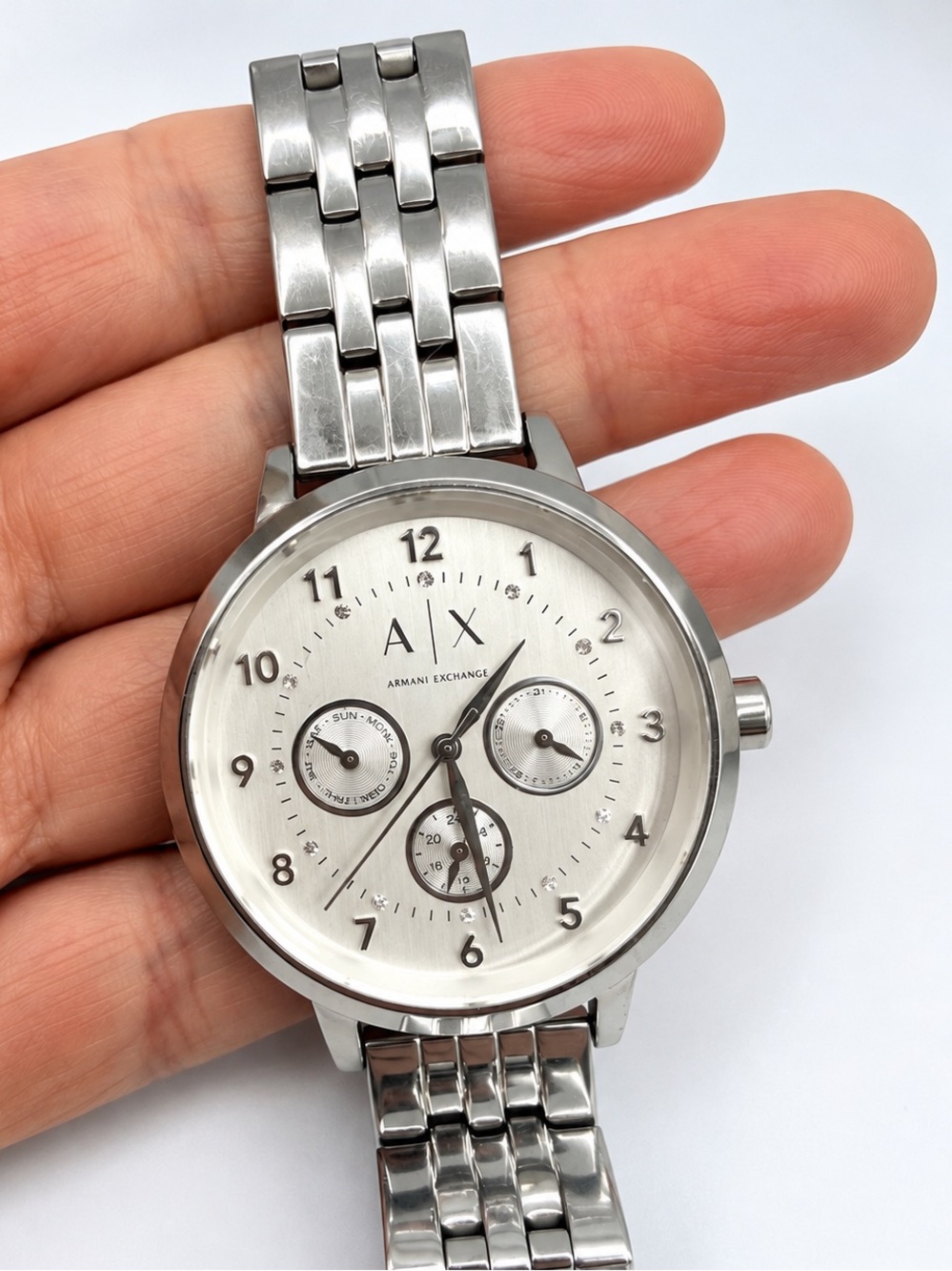 Armani Exchange AX5376 Payton Silver Crystal Multifunction Watch